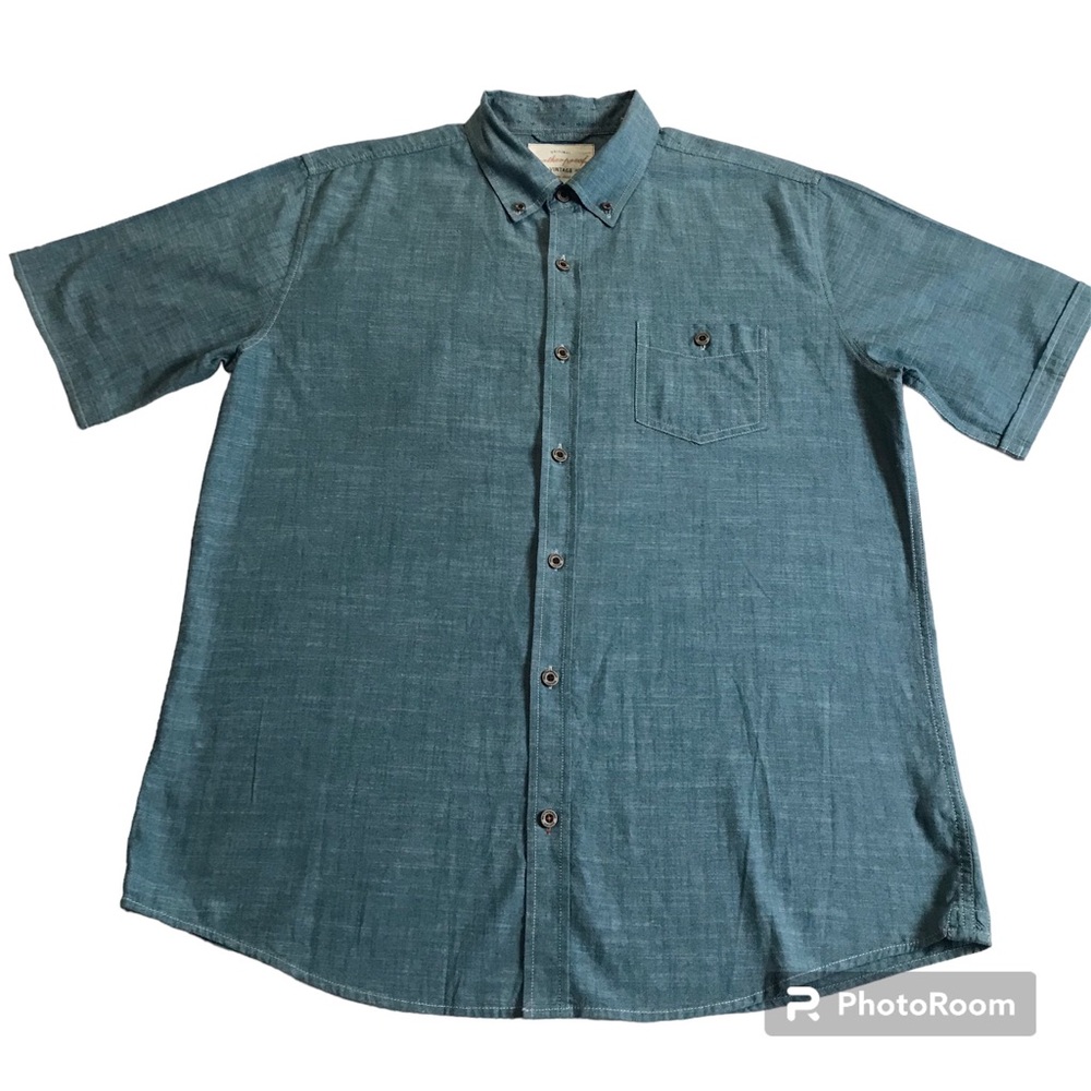 Weatherproof Button Down Shirt Men’s Size L Color Light Blue Short Sleeve